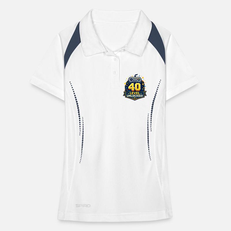40 Level Unlocked Retro Controller Women's Polo breathable