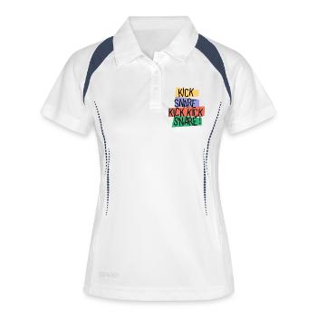 Kick Snare Drum Beat Colourful Retro Jazz Type - Women's Polo breathable - white/navy - Front