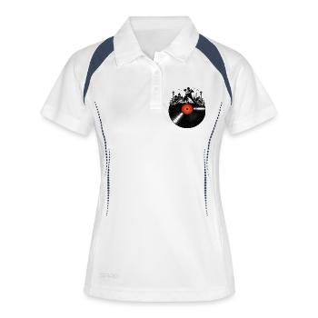 Tango Vinyl Dance Music Retro Design - Women's Polo breathable - white/navy - Front
