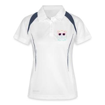 Guinea Pig Rainbow Line and Glasses - Women's Polo breathable - white/navy - Front