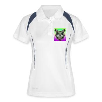 owl - Women's Polo breathable - white/navy - Front