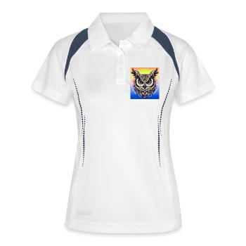 owl - Women's Polo breathable - white/navy - Front