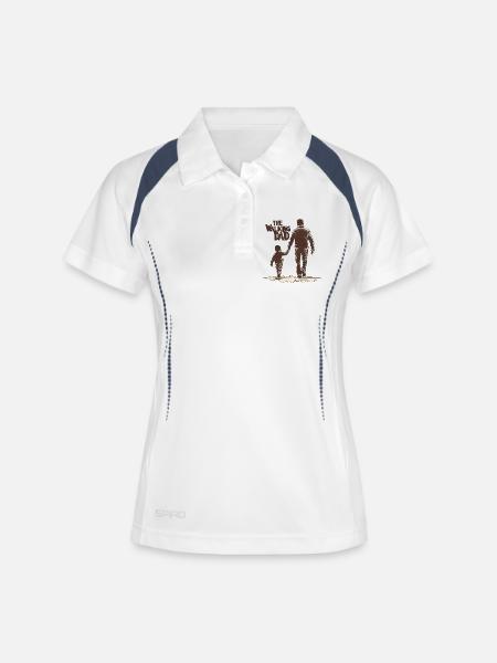 The walking dad - Women's Polo breathable - white/navy