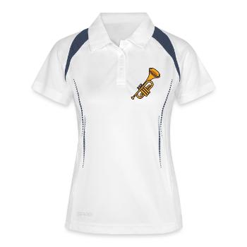 Trompete - Frauen Polo atmungsaktiv - Weiß/Navy - Vorne