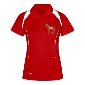 Conception de chevaux - Polo respirant Femme - blanc/marine - Devant