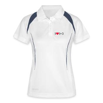 Pregnancy announcement. 1 core 1 = 3 - Women's Polo breathable - white/navy - Front
