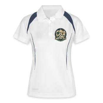 FC Familienblock - Frauen Polo atmungsaktiv - Weiß/Navy - Vorne