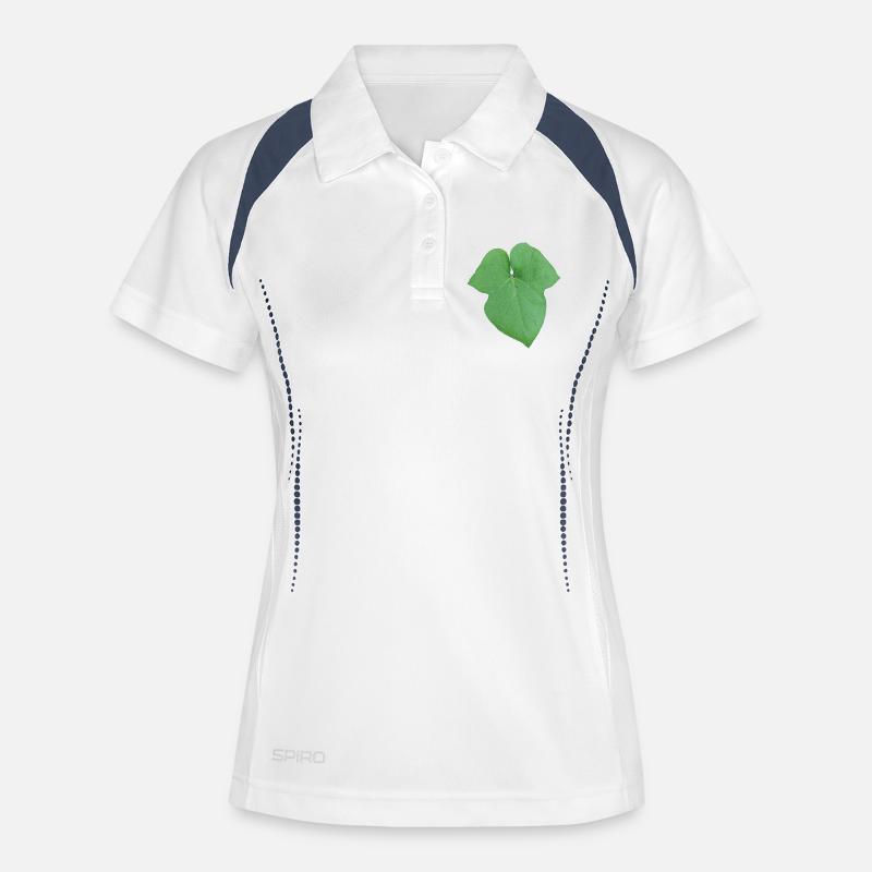 Green_Leaf_-_Tiny_Red_Spider - Polo respirant Femme - blanc/marine
