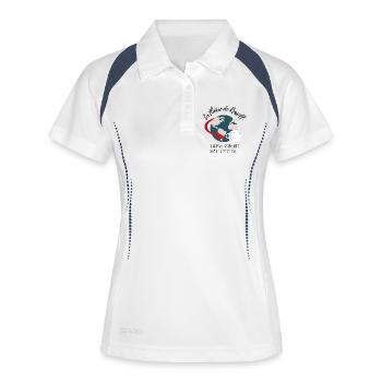 La théière de Russell - Design sceptique - Polo respirant Femme - blanc/marine - Devant