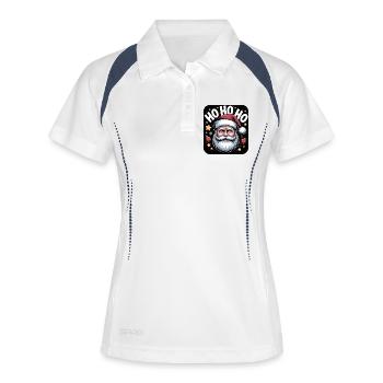 Ho Ho Ho Santa - Frauen Polo atmungsaktiv - Weiß/Navy - Vorne