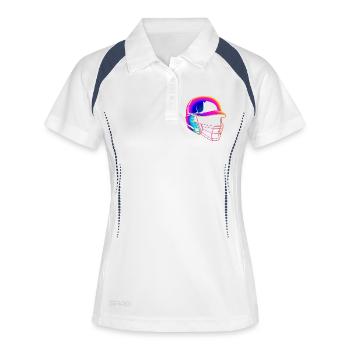 Casque de baseball style années 80 - Polo respirant Femme - blanc/marine - Devant