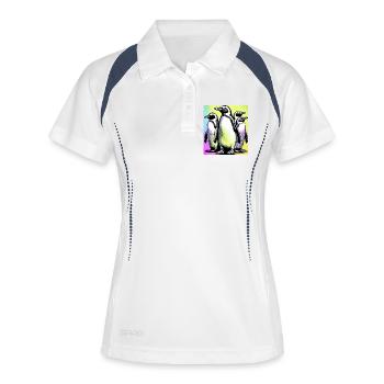 Pingouins Pingouins - Polo respirant Femme - blanc/marine - Devant