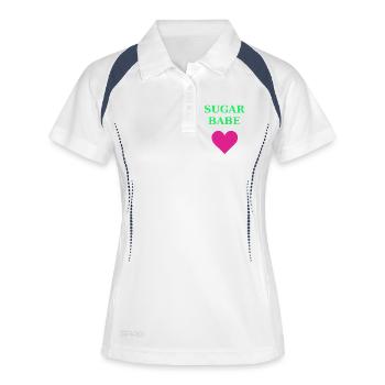 Sugar Babe Heart Neon - Women's Polo breathable - white/navy - Front