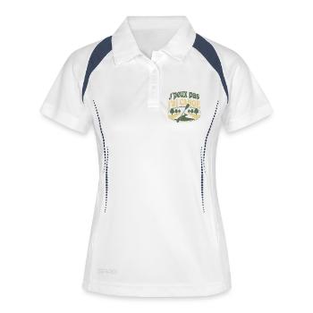 J'peux pas j'ai CANOË - Polo respirant Femme - blanc/marine - Devant