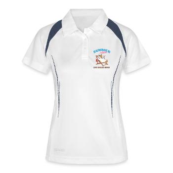 Ambiances d’été Goose sur la plage - Polo respirant Femme - blanc/marine - Devant