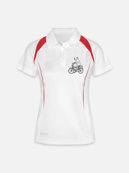Frog on Bicycle - Women's Polo breathable - white/navy