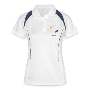 SpaceMan - Astronaute minimaliste & graphique planète - Polo respirant Femme - blanc/marine - Devant