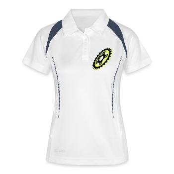 Graphique de plateau de vélo - Polo respirant Femme - blanc/marine - Devant