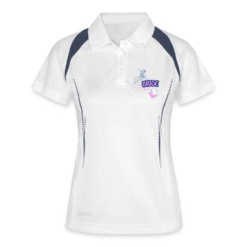 Bride Crew Rodeo Tee - Frauen Polo atmungsaktiv - Weiß/Navy - Vorne