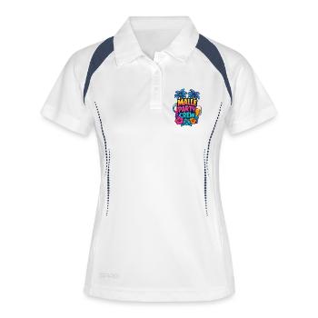 Malle Party Crew Tropen-Party - Frauen Polo atmungsaktiv - Weiß/Navy - Vorne