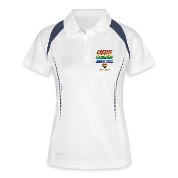 Liebe gewinnt jeden Tag - Frauen Polo atmungsaktiv - Weiß/Navy - Vorne