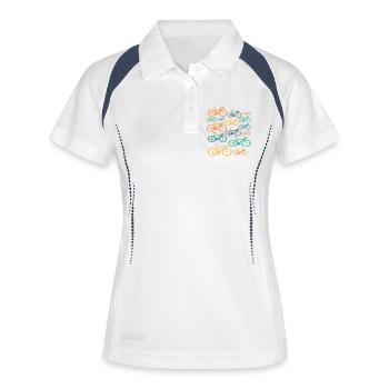 Cycliste Vélo Vintage - Polo respirant Femme - blanc/marine - Devant