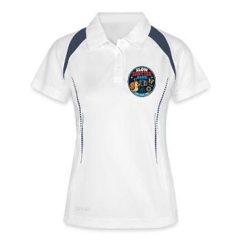 Club de l’obturateur lent pour les amateurs de photographie - Polo respirant Femme - blanc/marine - Devant