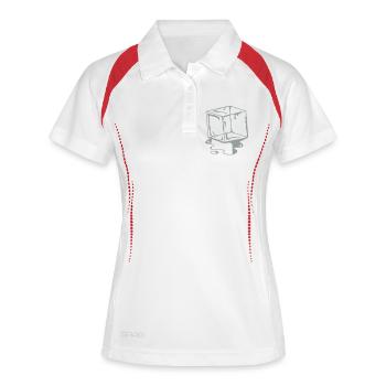 Eiswürfel - Frauen Polo atmungsaktiv - Weiß/Navy - Vorne