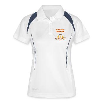 Elektro Bastler - Frauen Polo atmungsaktiv - Weiß/Navy - Vorne