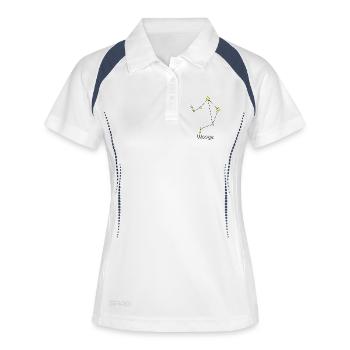 Sternzeichen Waage - Frauen Polo atmungsaktiv - Weiß/Navy - Vorne