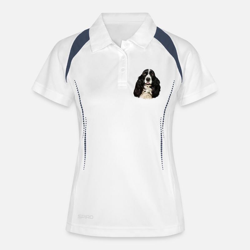 cocker spaniel - Women's Polo breathable - white/navy