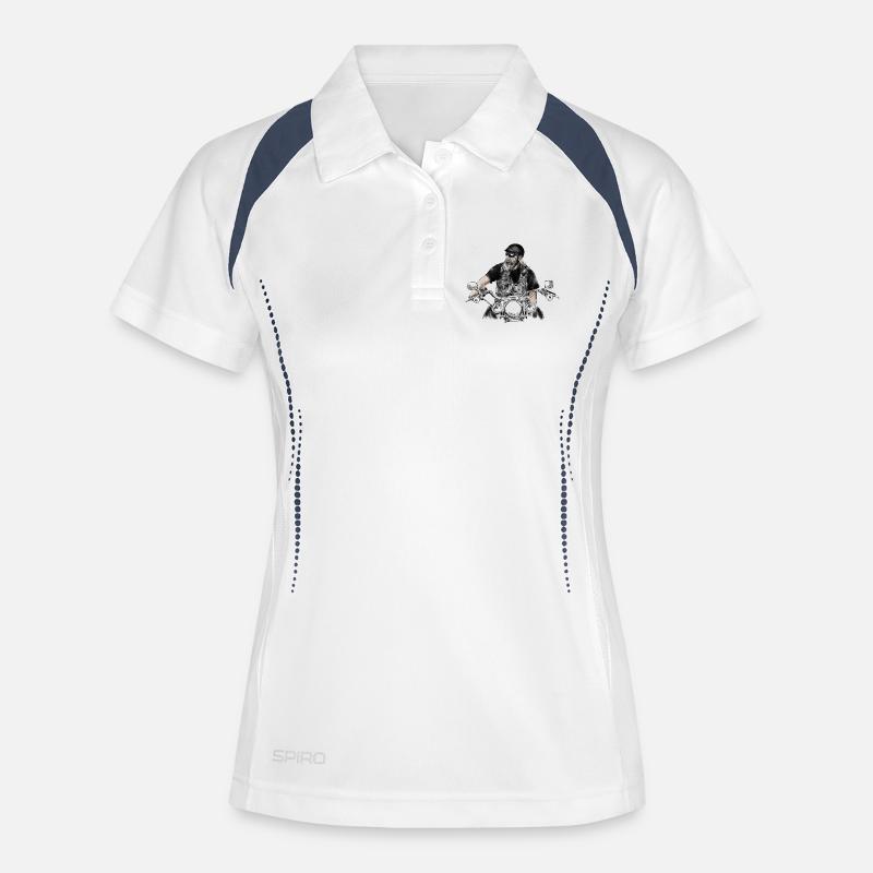 biker - Women's Polo breathable - white/navy