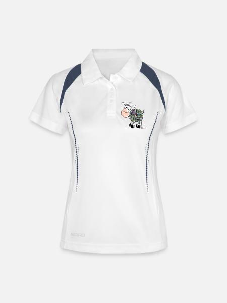 Coloured Sheep - Sheep - Comic - wool - Women's Polo breathable - white/navy