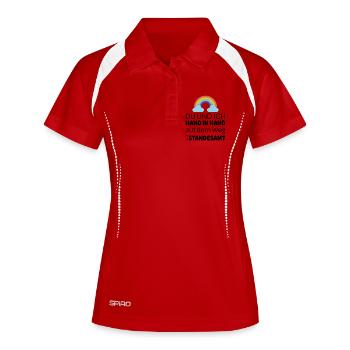 Tolles Design um eine Heiratsantrag zu machen - Frauen Polo atmungsaktiv - Weiß/Navy - Vorne