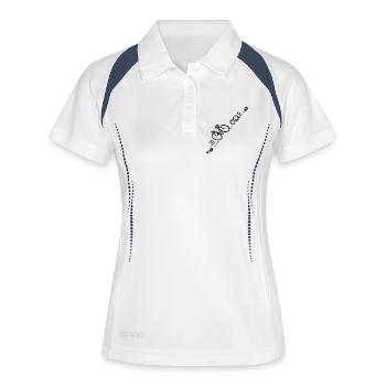 bicycle, bike, bicycle, cycle with flowers - Women's Polo breathable - white/navy - Front