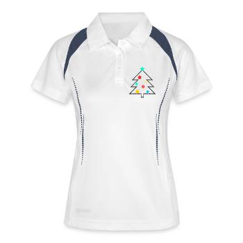 NOËL. JOYEUX NOËL. MERRY CHRISTMAS. NOUVEL AN - Polo respirant Femme - blanc/marine - Devant