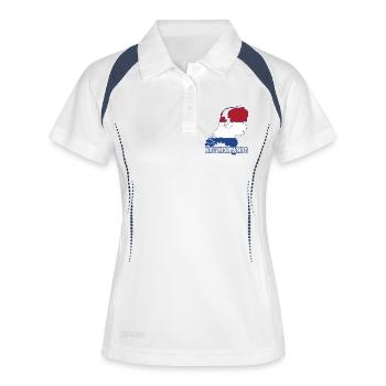 Silhouette der Niederländischen Flaggenkarte - Frauen Polo atmungsaktiv - Weiß/Navy - Vorne