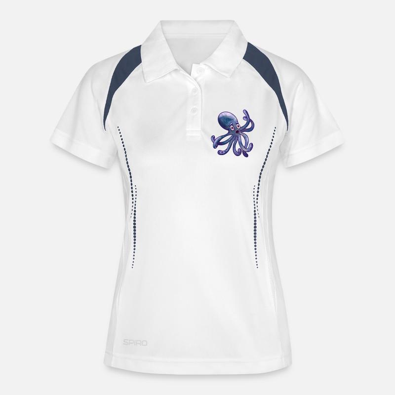 Funny octopus - Women's Polo breathable - white/navy