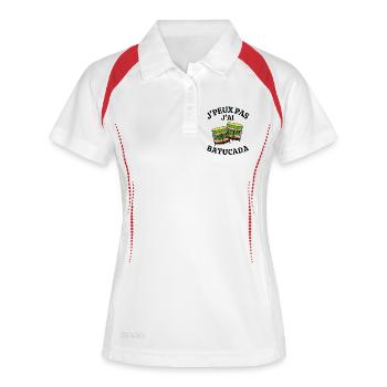 batucada, Brésil, carnaval de rio, samba - Polo respirant Femme - blanc/marine - Devant
