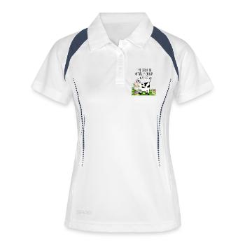 Zeit in der Natur - Frauen Polo atmungsaktiv - Weiß/Navy - Vorne