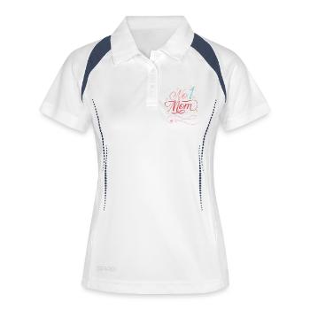 No 1 mom - Mother's Day - Birthday - Frauen Polo atmungsaktiv - Weiß/Navy - Vorne