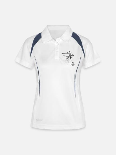 Design unavailable - Women's Polo breathable - white/navy