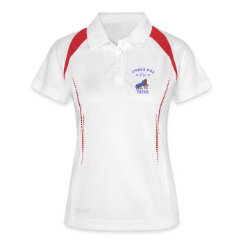 Humour Cheval Amusant - Polo respirant Femme - blanc/marine - Devant