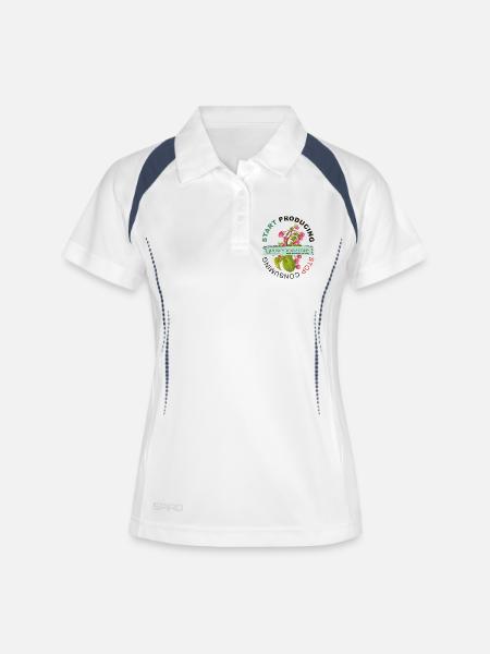 START PRODUCING | STOP CONSUMING - Women's Polo breathable - white/navy