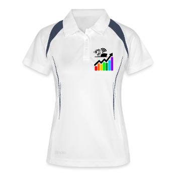 Meilleurs résultats graphique coloré fille ordinateur portable - Polo respirant Femme - blanc/marine - Devant
