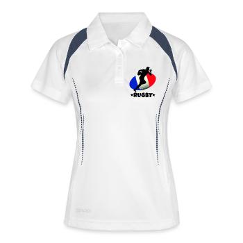 rugby, rugby sport, rugby French - Women's Polo breathable - white/navy - Front