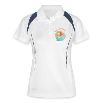 Surf et ramens - Polo respirant Femme - blanc/marine - Devant