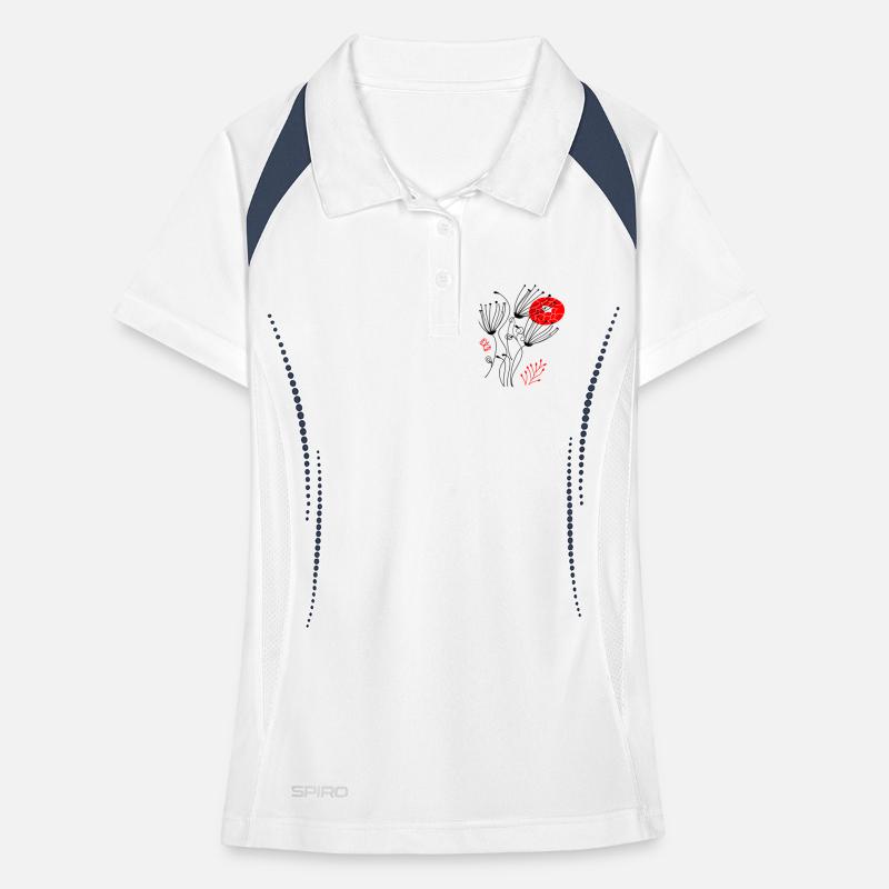 fleurs délicates en filigrane, Fleurs Polo respirant Femme