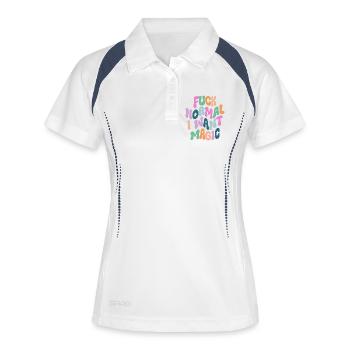 Fuck Normal I want Magic - Frauen Polo atmungsaktiv - Weiß/Navy - Vorne