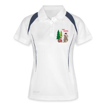 Joyeux Noël - Polo respirant Femme - blanc/marine - Devant